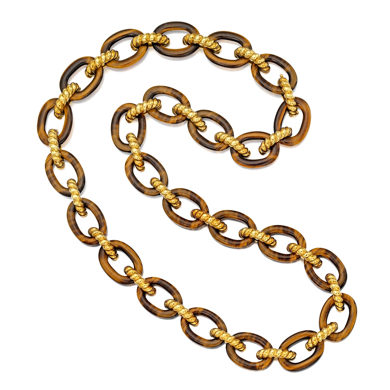 <p><em>Tiger's Eye and Gold Necklace,</em> $4,000&ndash;6,000</p>
