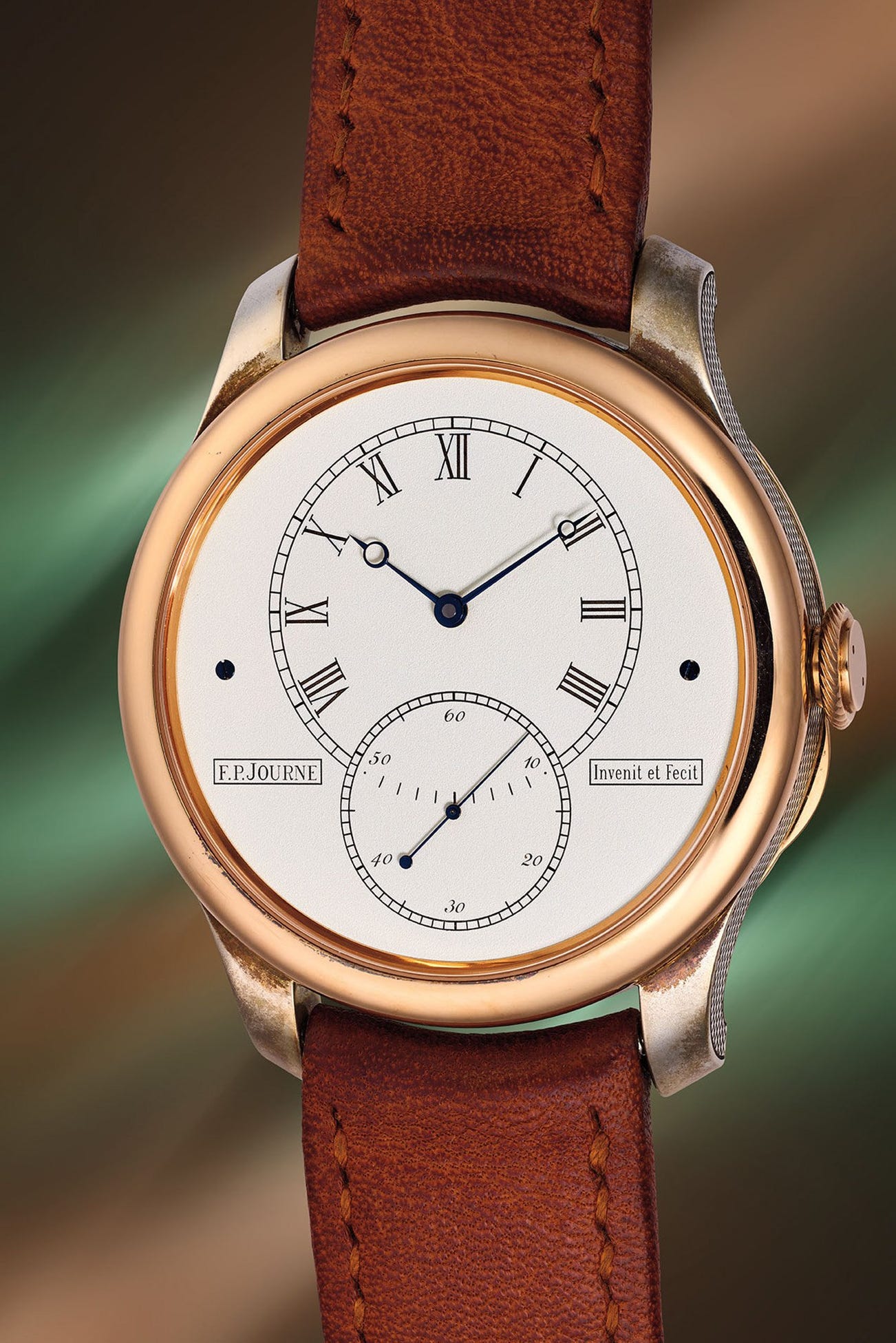 <p><strong>F.P. JOURNE</strong> <em>Tourbillon Anniversaire Historique “T30", silver and 18K pink gold</em></p>