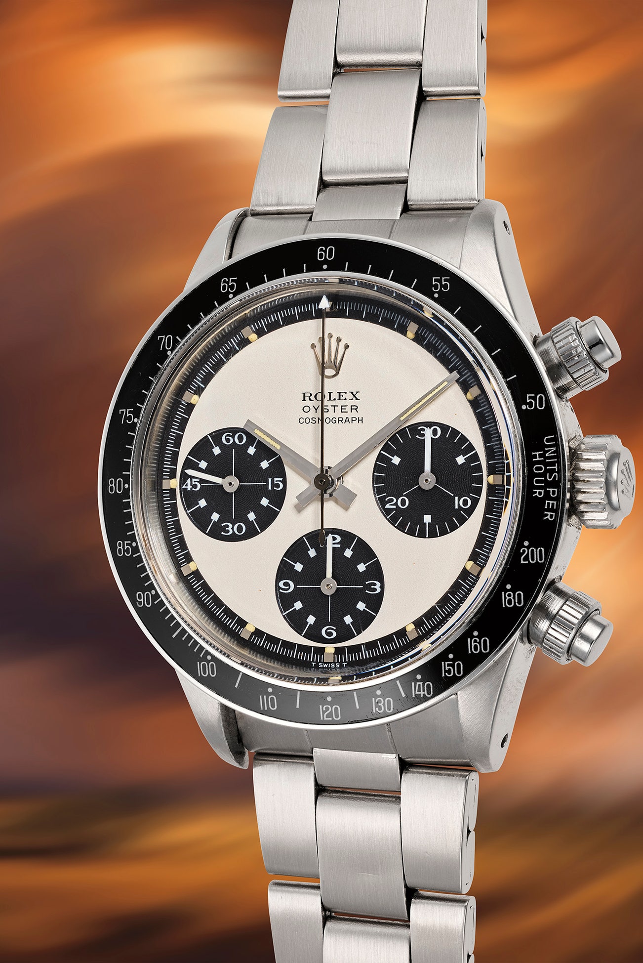 <p><strong>ROLEX</strong> <em>Impressively well-preserved reference 6263 "Paul Newman Panda", stainless steel, circa 1970, </em>$300,000–600,000 USD</p>