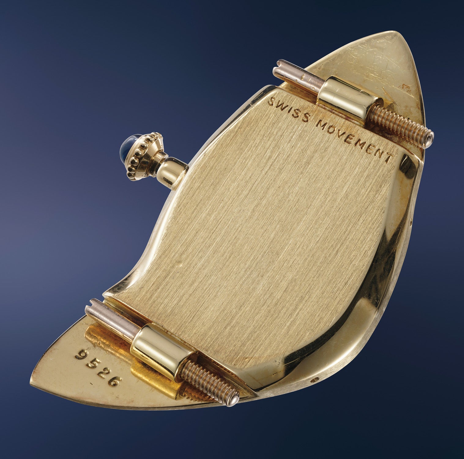 Cartier アーチ型置時計 Bonhams : Cartier. A fine 18K gold Tank Cintrée with deployant