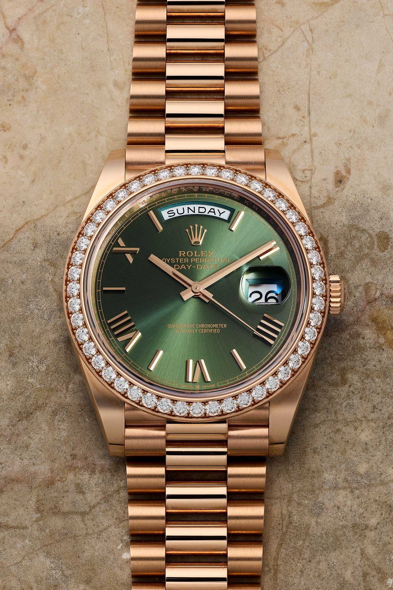 <p><strong>ROLEX </strong><em>Day-Date 40, Reference 228345RBR</em></p>