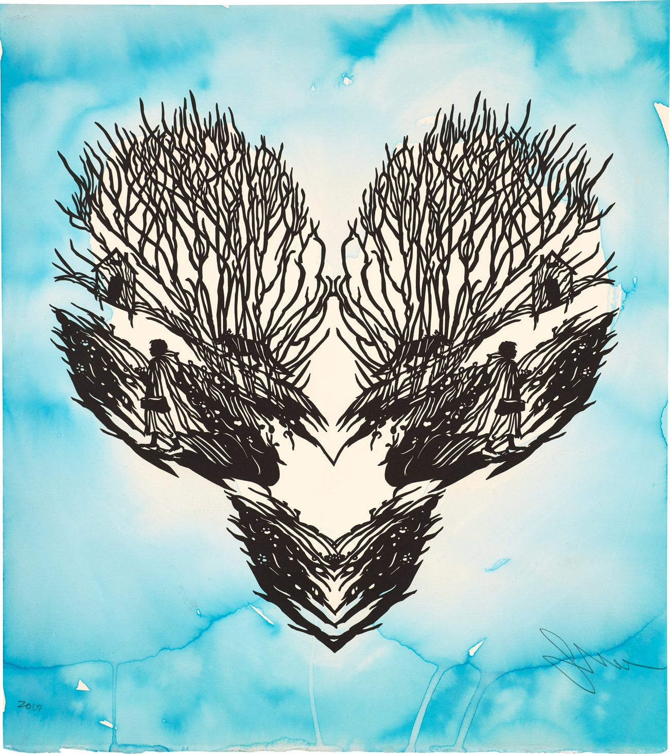<p><strong>CALEDONIA CURRY/SWOON</strong> <em>Red Riding Hood (Blue Background)</em>, 2018</p>