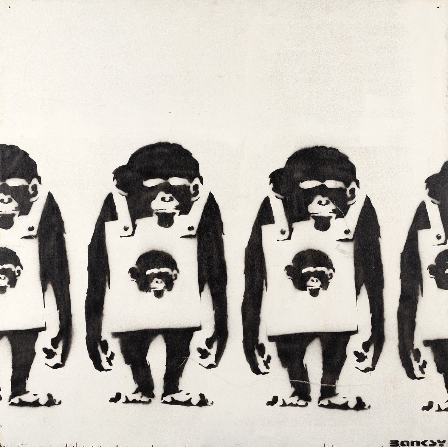 MONKEY SIGN DRIP REVERSE Ver 白黒 BANKSY Banksy 20th Century & Contemporary Art Evening Sale