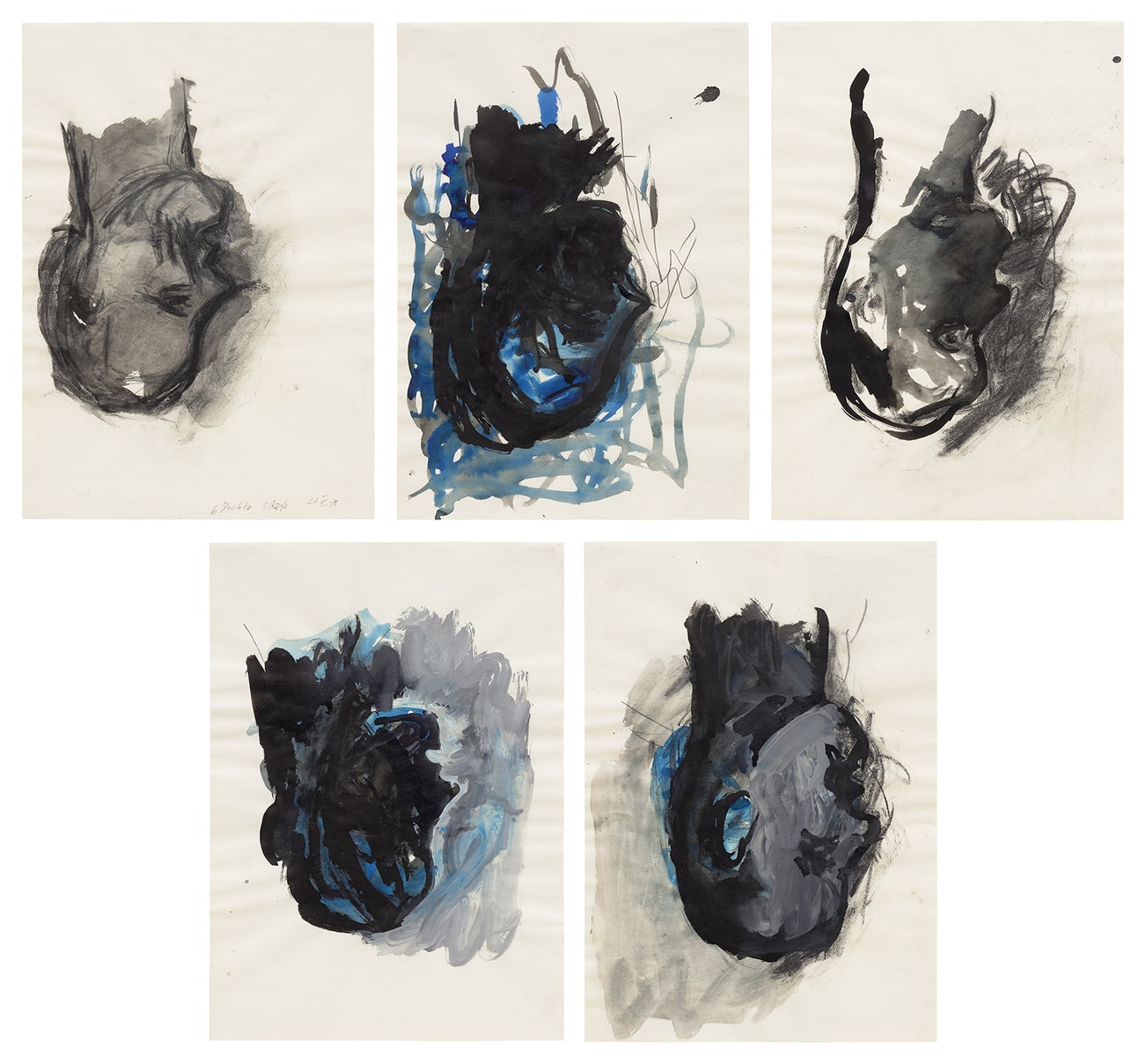 Georg Baselitz · 5 Köpfe · venduta £88.900. Contemporary art, photography or visual culture featured by Acquistare Arte.