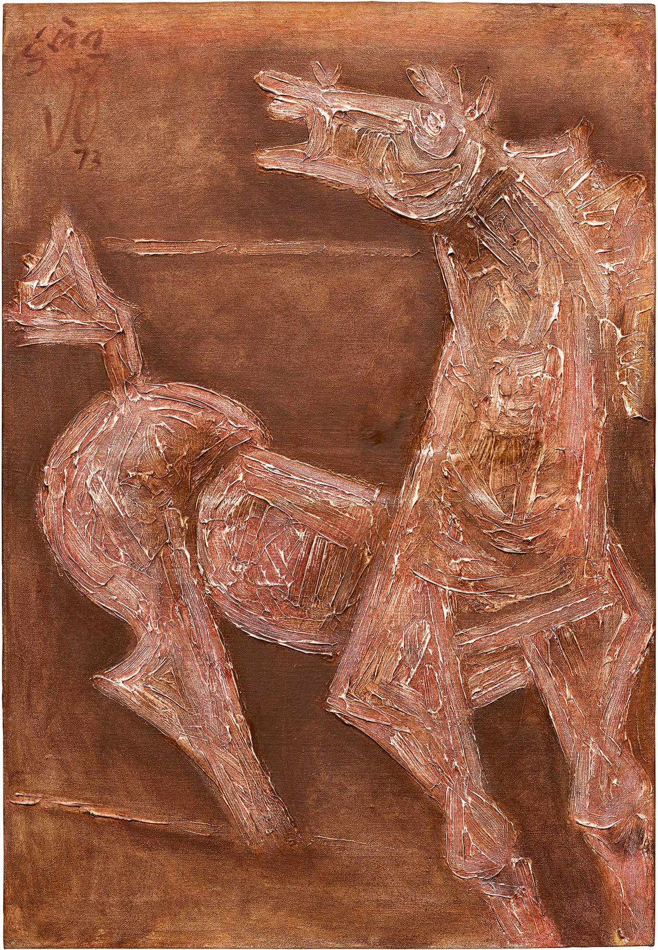 <p><strong>MAQBOOL FIDA</strong> <strong>HUSAIN</strong> <em>Untitled (Galloping Horse),</em> £80,000–120,000</p>