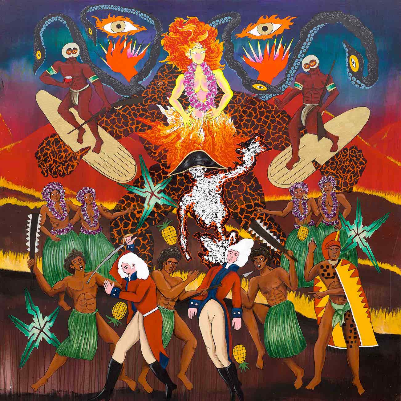 <p><strong>UMAR RASHID</strong> <em>Captain Cooking, Hawaiian Style and the wrath of Pele unleashed upon the pirates. Just violence in technicolor,</em> £10,000–15,000</p>