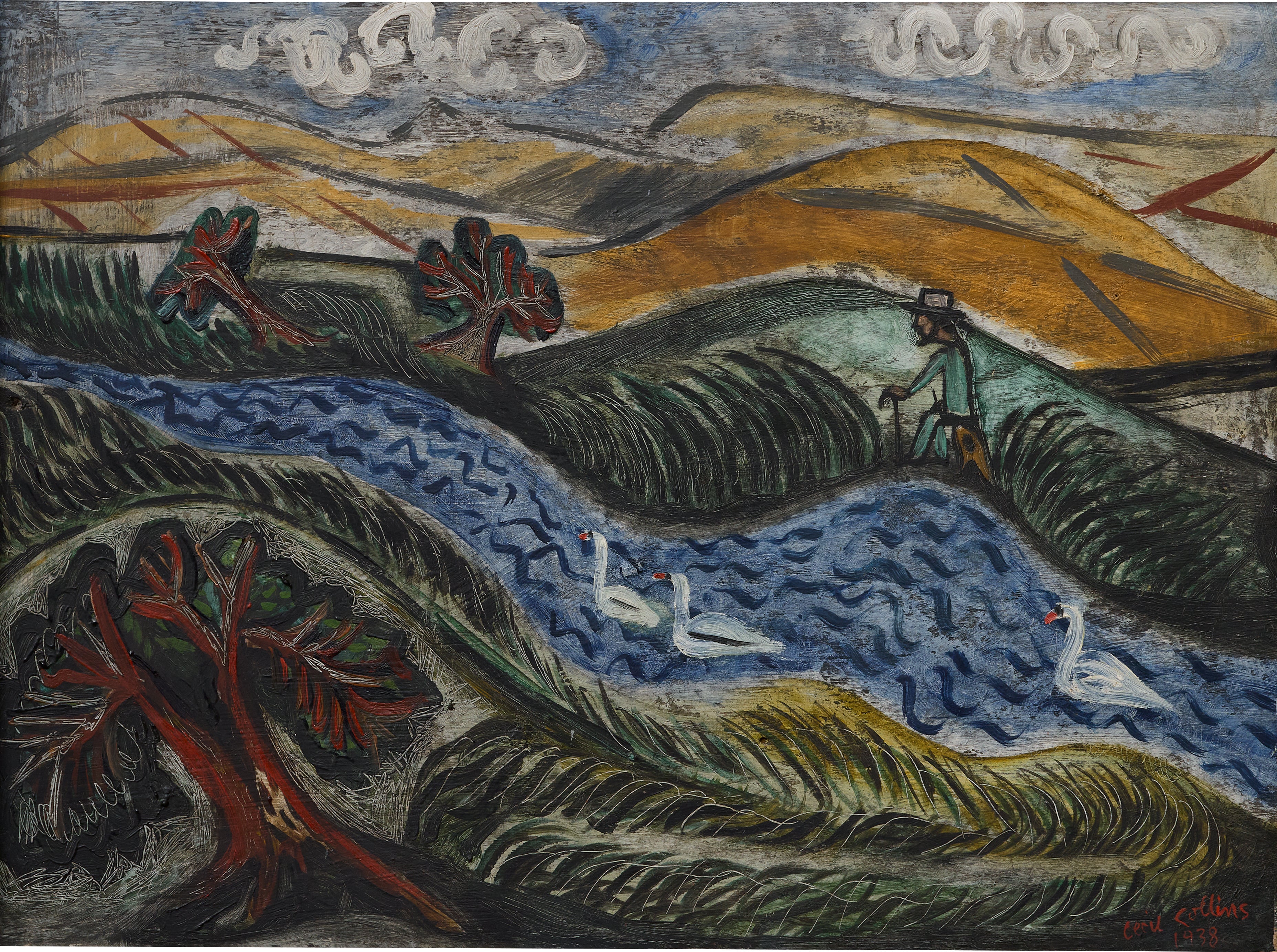 Dartington Landscape with the artist