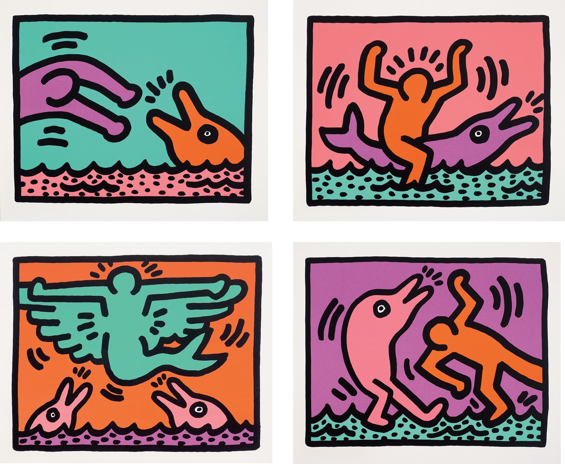 あ*ん様 (A0035)KEITH「風景画」 Keith Haring Evening & Day Editions
