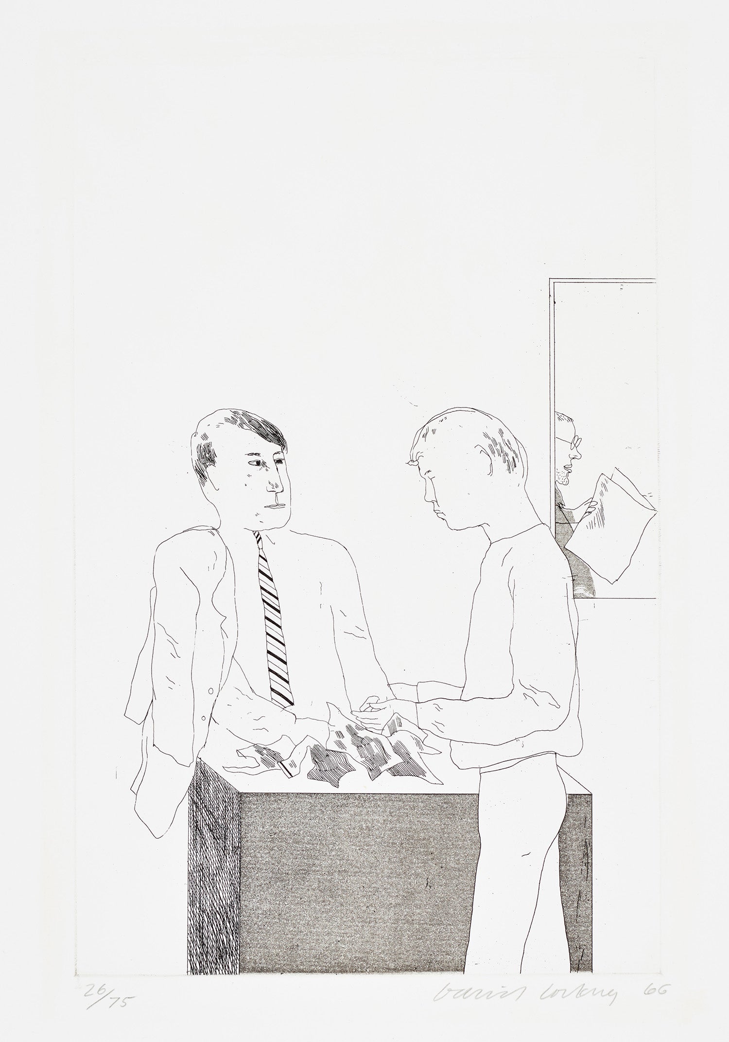 He Enquired after the Quality, plate 3 from Illustrations for 14 Poems by C.P. Cavafy