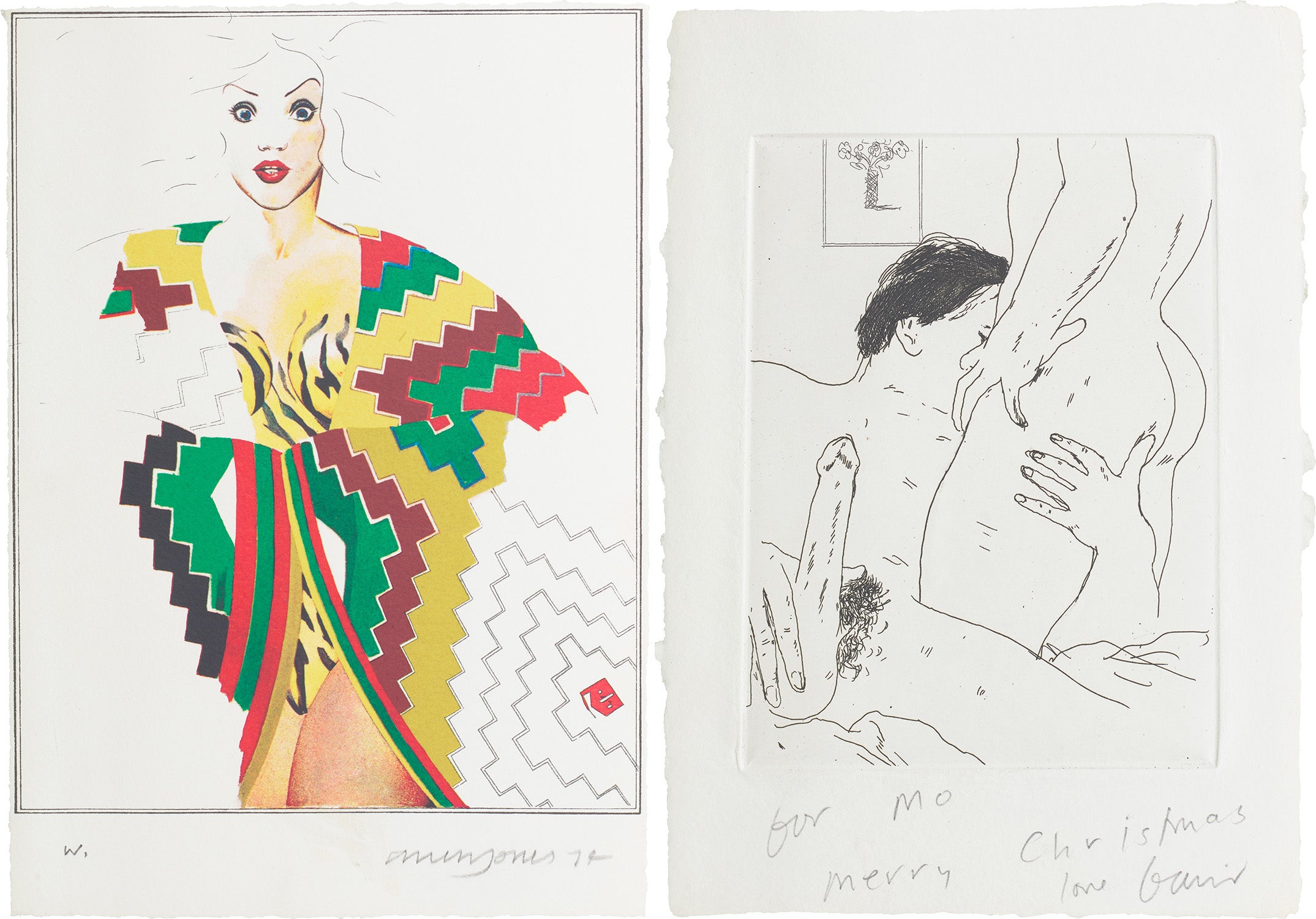 The Erotic Arts by Peter Webb: book comprising two prints, one by each artist