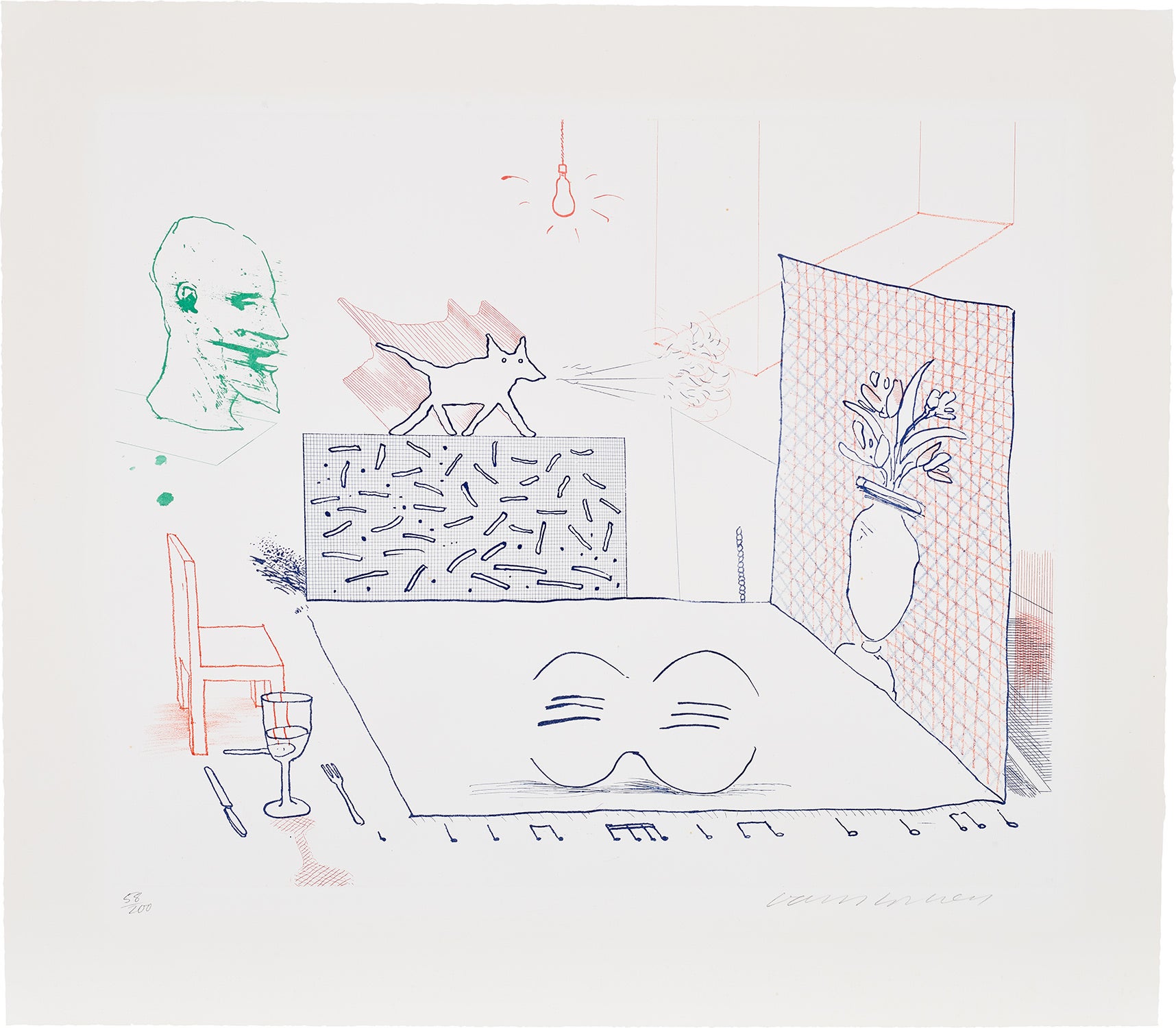 Discord Merely Magnifies, plate 7 from The Blue Guitar (S.A.C. 205, M.C.A.T. 184)