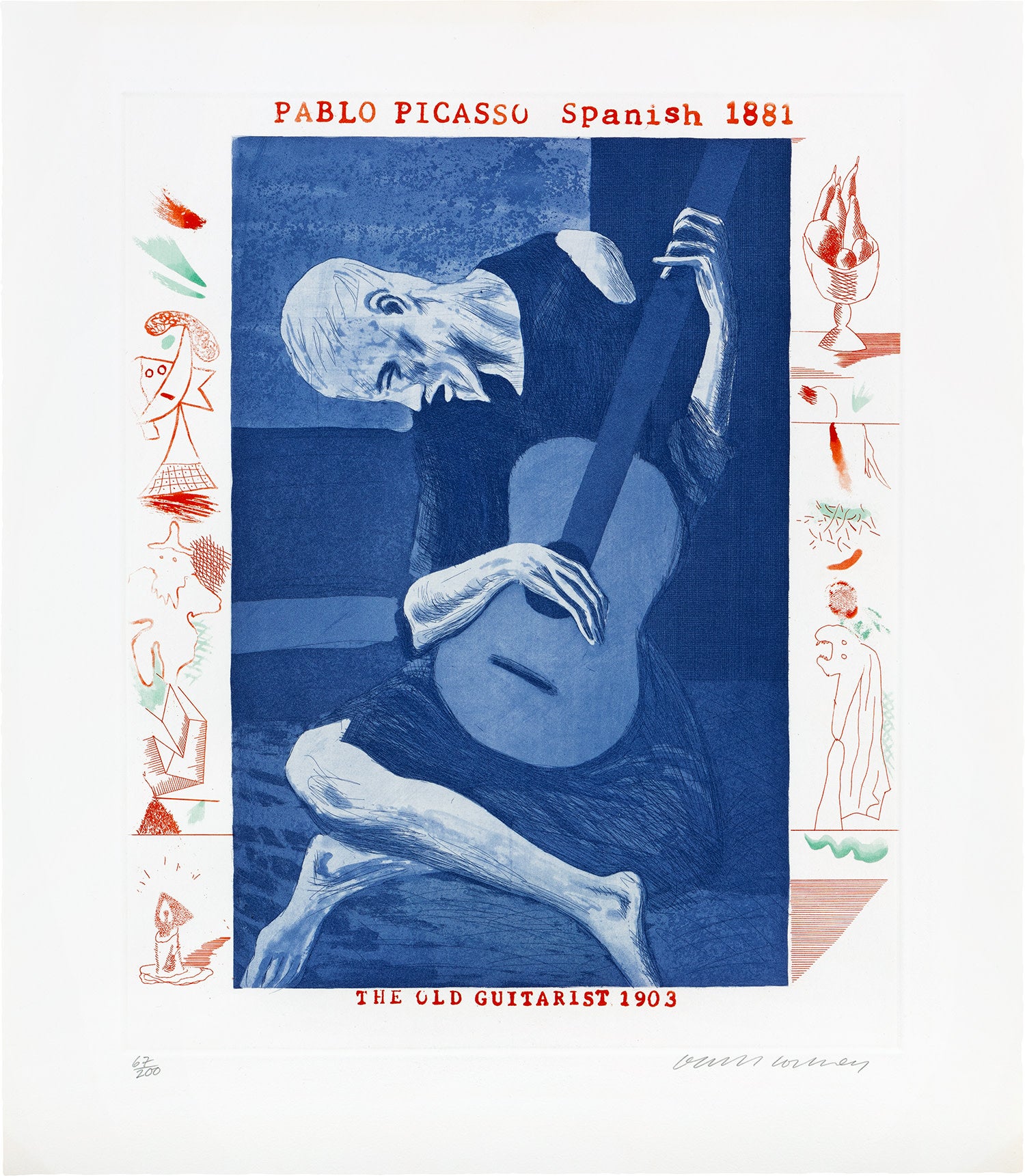 The Old Guitarist, plate 2 from The Blue Guitar