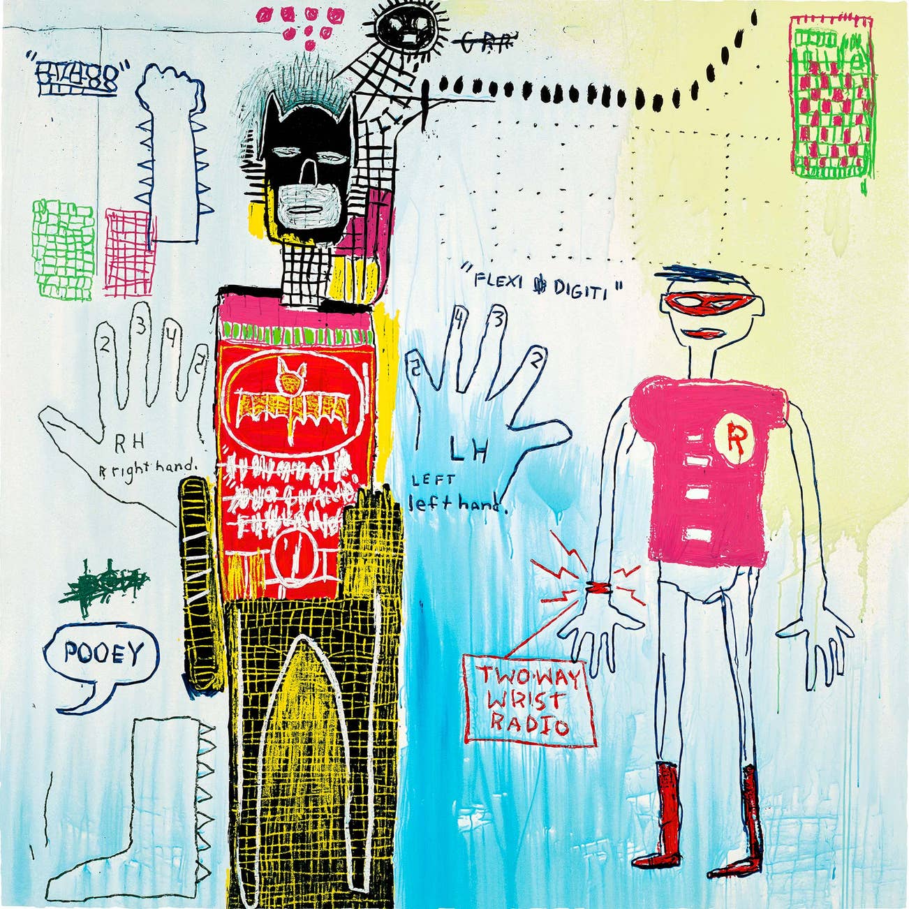 <p><strong>AFTER JEAN-MICHEL BASQUIAT</strong> <em>Piano Lesson,</em> from <em>Superhero Portfolio,</em> &pound;20,000&ndash;30,000</p>
