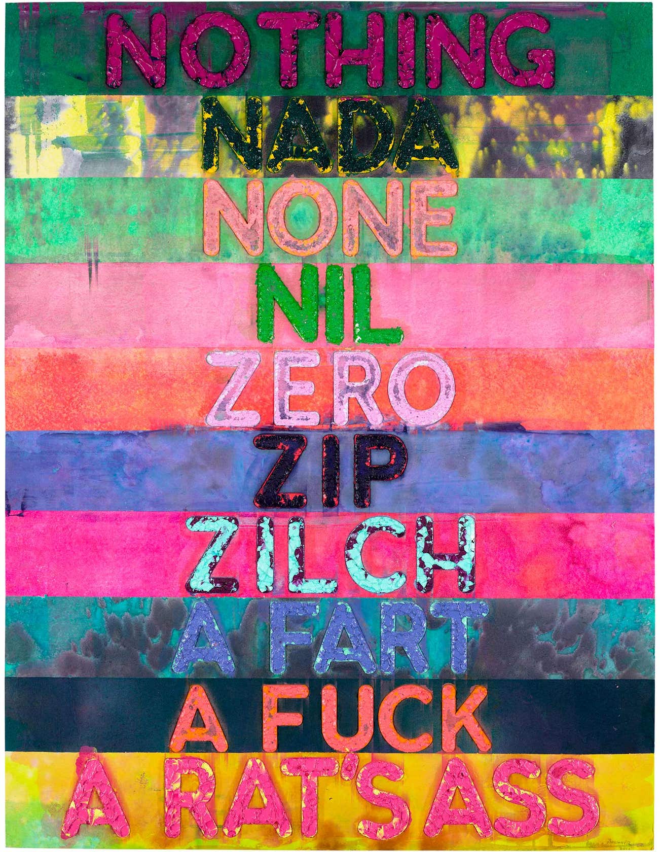 <p><strong>MEL BOCHNER</strong> <em>Nothing,</em> £25,000–35,000</p>
