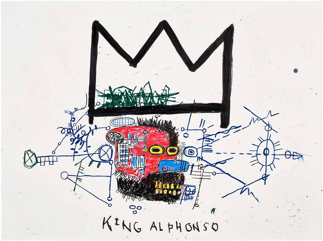 <p><strong>AFTER JEAN-MICHEL BASQUIAT</strong> <em>King Alphonso</em>, £20,000–30,000</p>