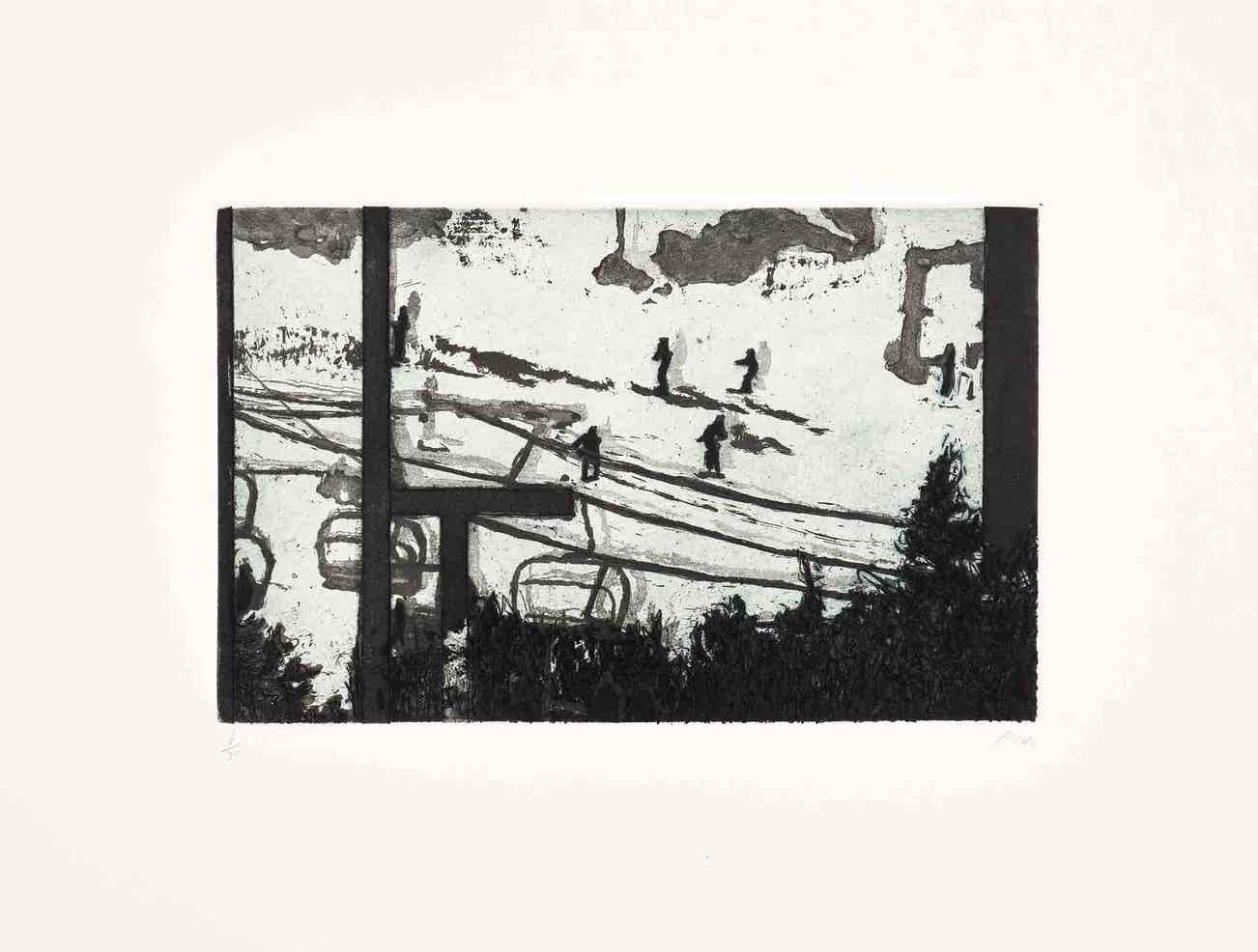 <p><strong>PETER DOIG</strong> <em>Ski Lift,</em> <em>plate 3 </em>from <em>Grasshopper,</em> £2,000–3,000</p>