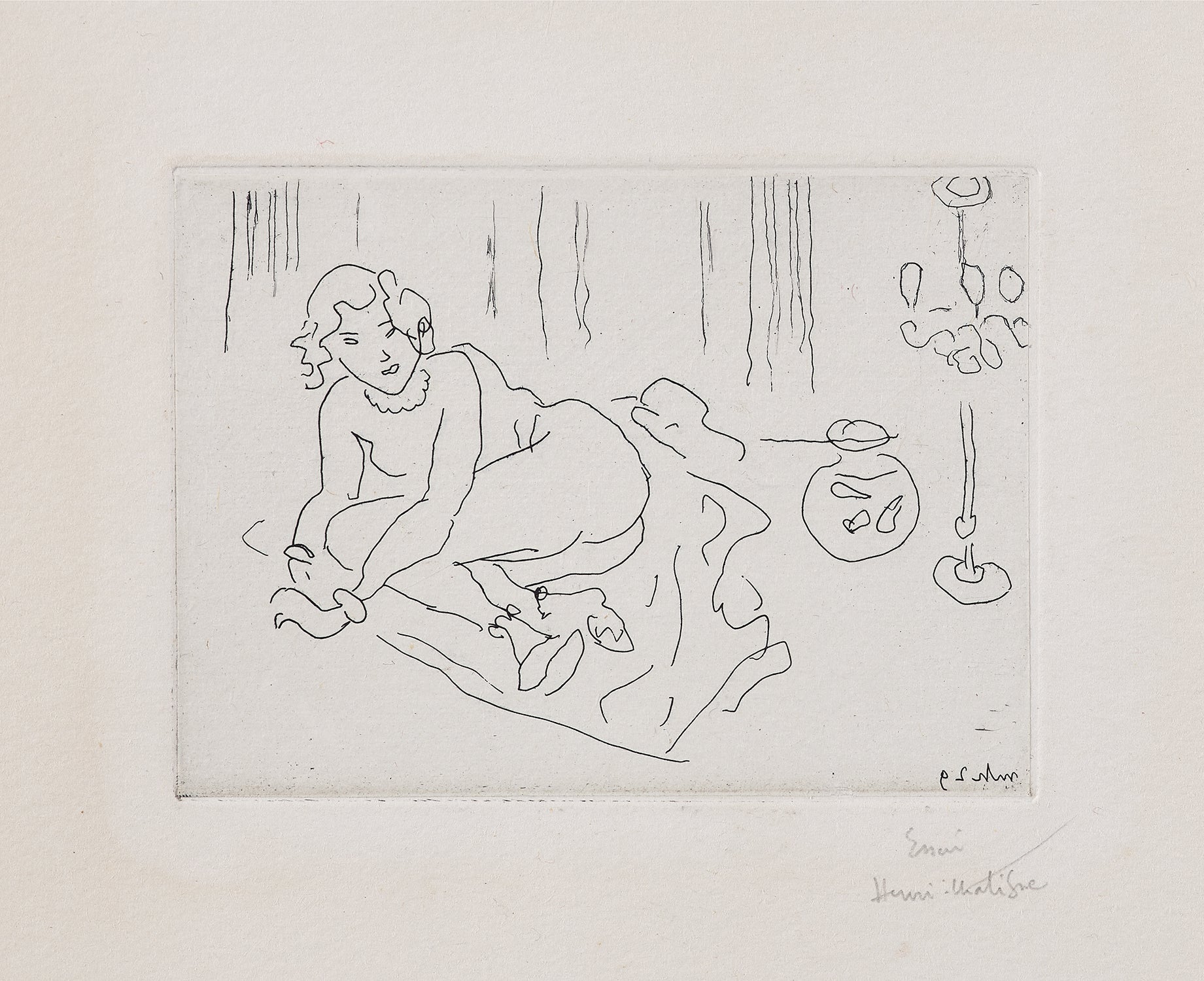 Nu couché. Intérieur à la lampe Vénitienne (Reclining Nude. Interior with Venetian Lamp) (D. 181)