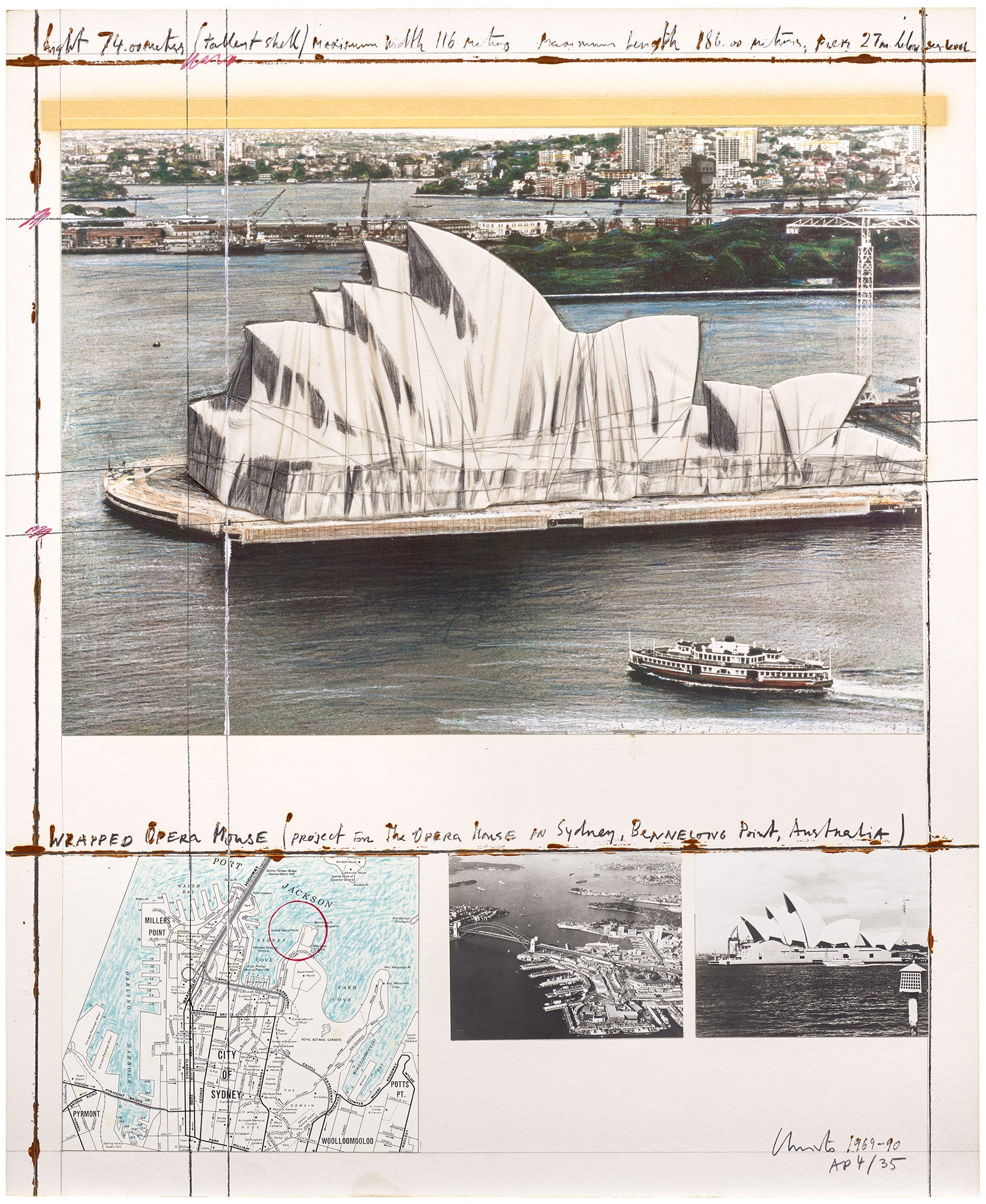 <p><strong>CHRISTO AND JEANNE-CLAUDE</strong> <em>Wrapped Opera House, Project for Sydney, </em>1991</p>