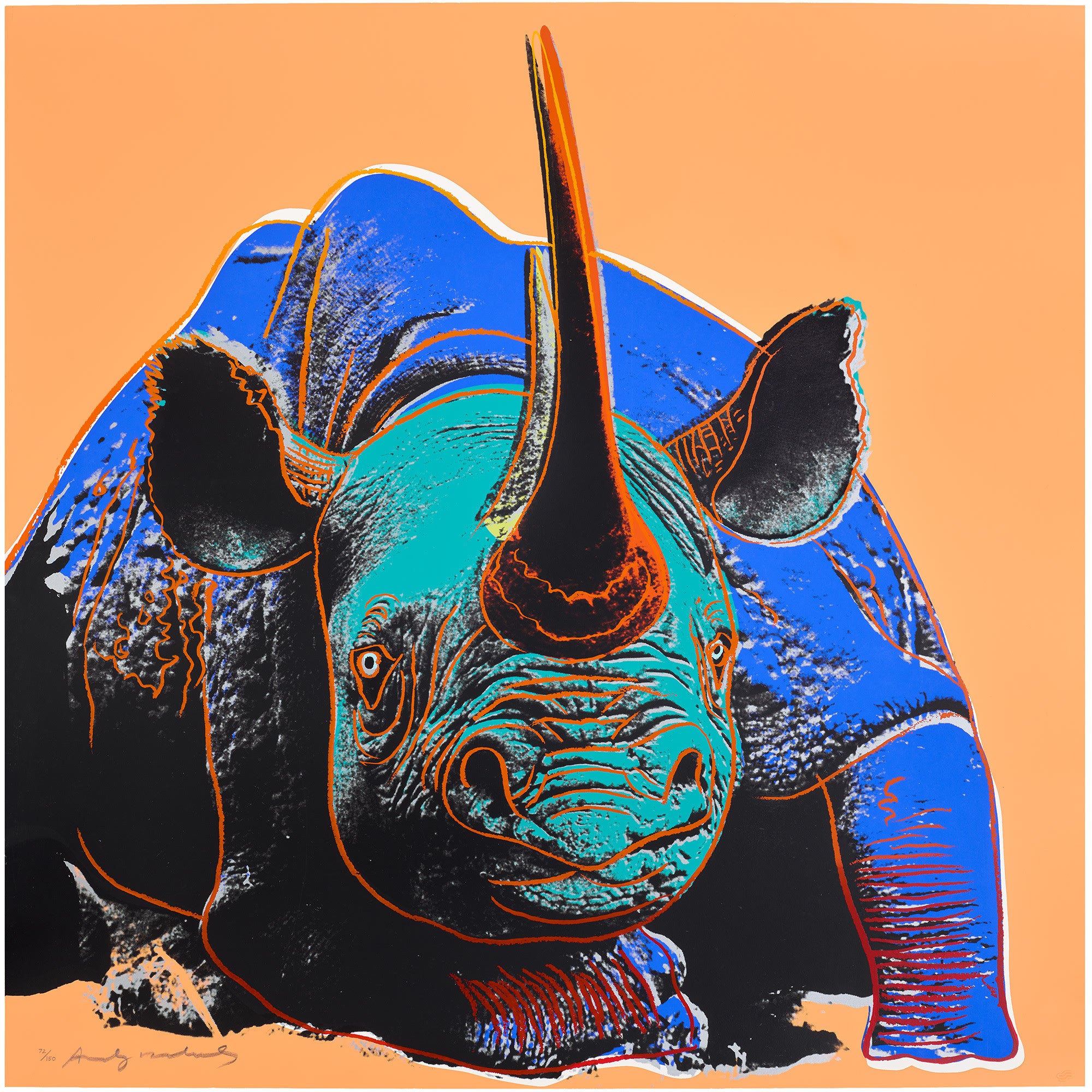 <p><strong>ANDY WARHOL</strong> <em>Black Rhinoceros,</em> from <em>Endangered Species,</em> 1983</p>