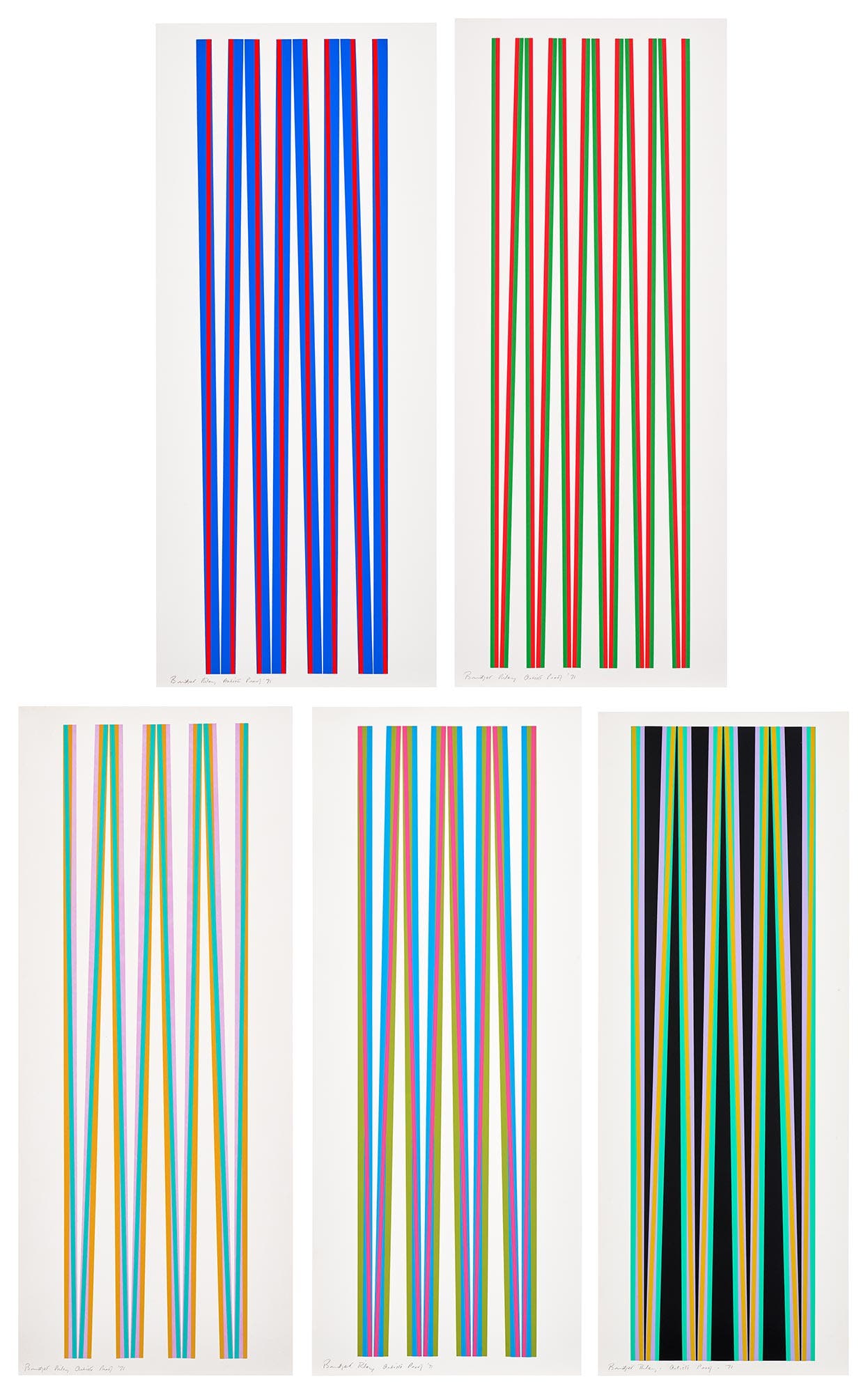 <p><strong>BRIDGET RILEY</strong> <em>Untitled (Elongated Triangles),</em> £30,000–50,000</p>