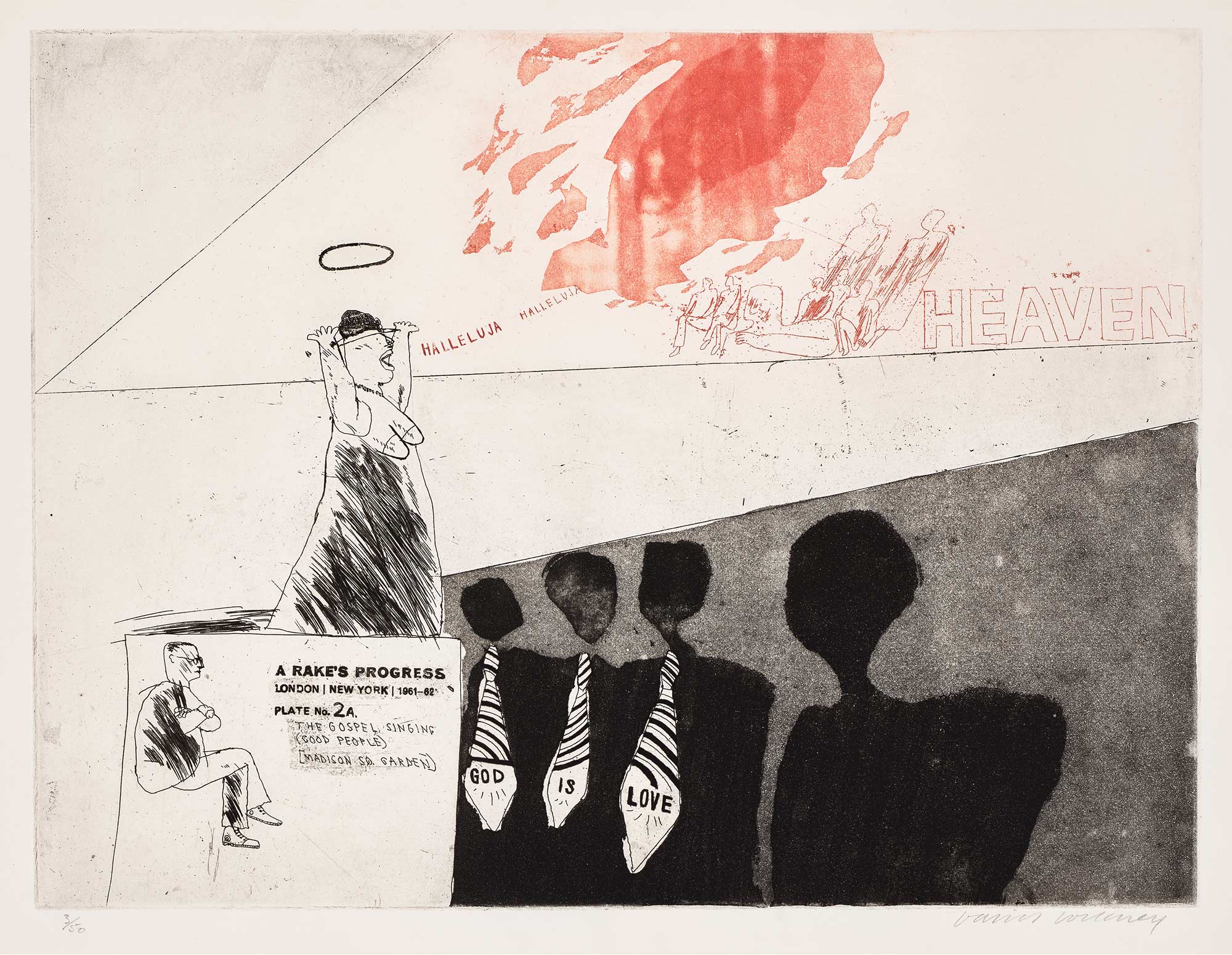 <p><strong>DAVID HOCKNEY</strong> <em>The Gospel Singing (Good People) Madison Square Garden,</em> from <em>A Rake's Progress,</em> £4,000–6,000</p>