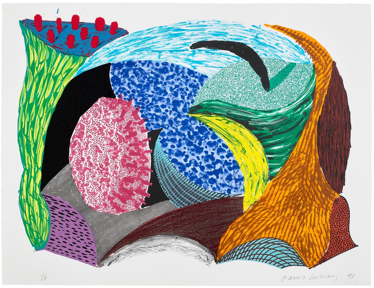 <p><strong>DAVID HOCKNEY</strong> <em>Blue Hang Cliff,</em> from <em>Some New Prints,</em> &pound;10,000&ndash;15,000</p>
