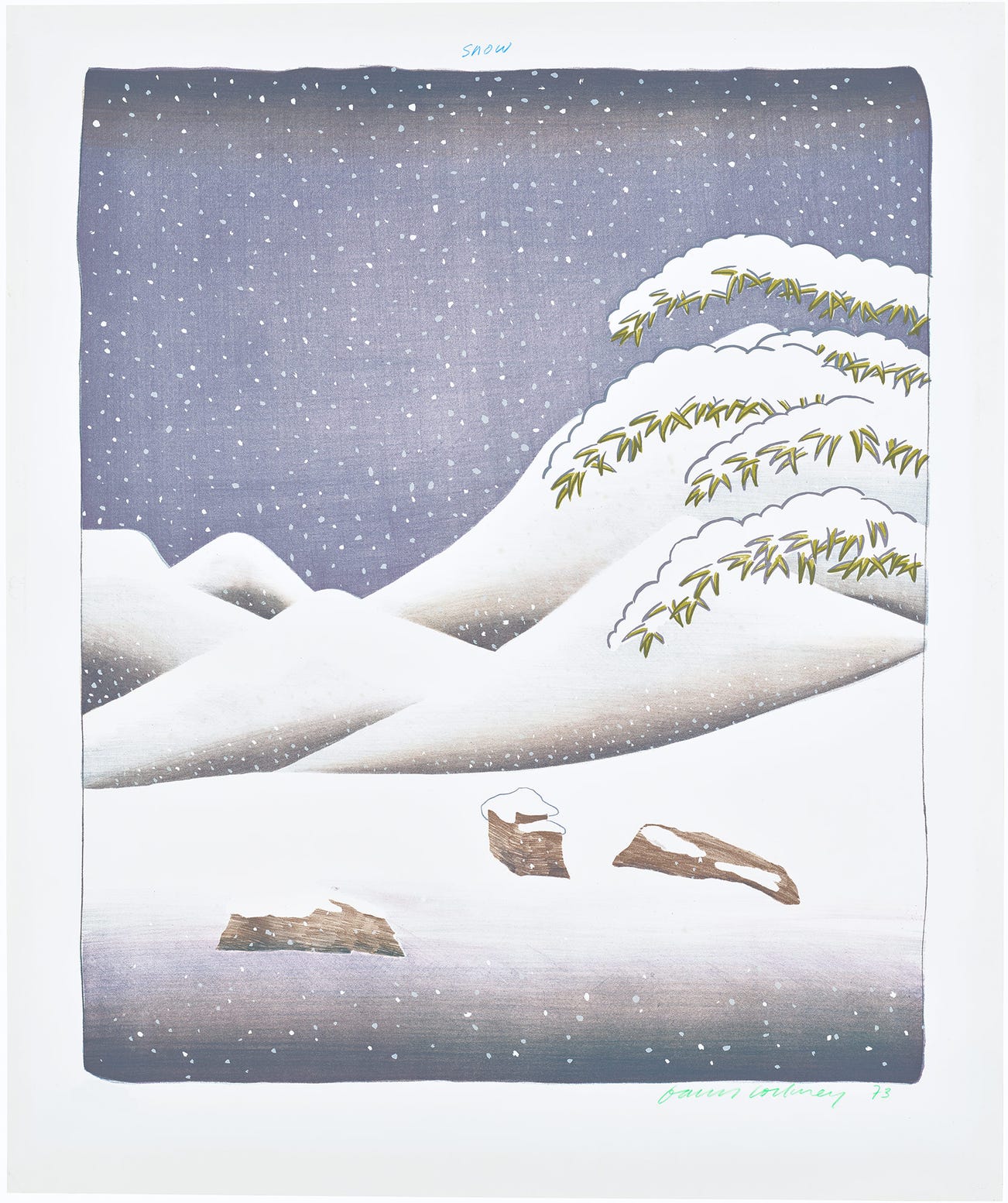 <p><strong>DAVID HOCKNEY</strong> <em>Snow,</em> from <em>The Weather Series, </em>£30,000–50,000</p>