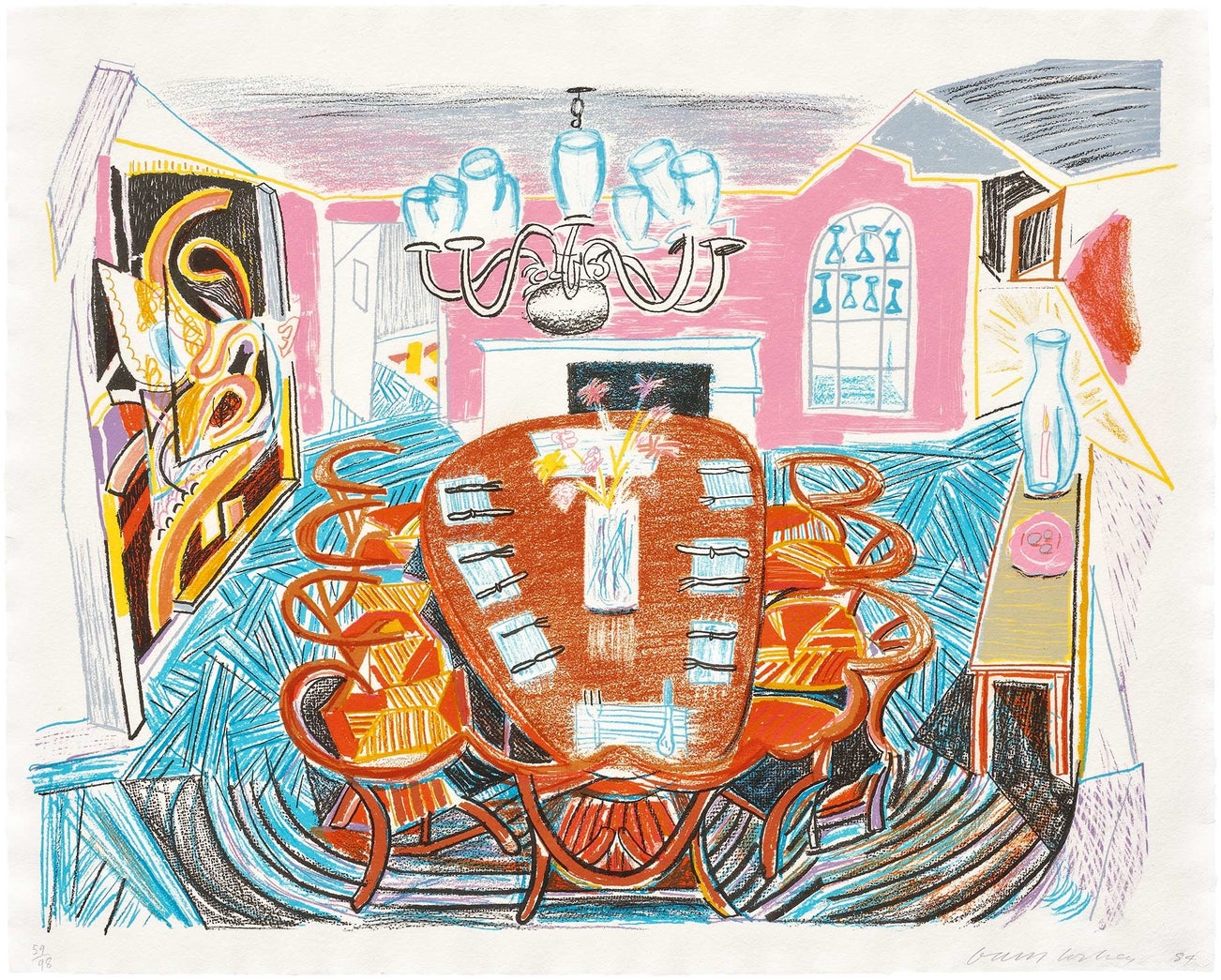 <p><strong>DAVID HOCKNEY</strong> <em>Tyler Dining Room, </em>from<em> Moving Focus</em>, &pound;40,000&ndash;60,000</p>
