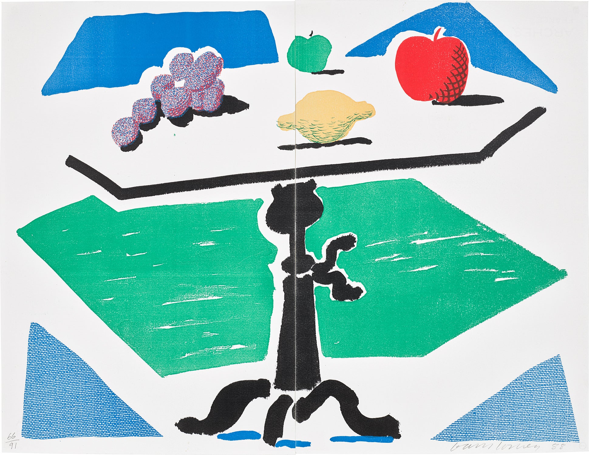 Apple, Grapes, Lemon on a Table (For Brooklyn Academy of Music)