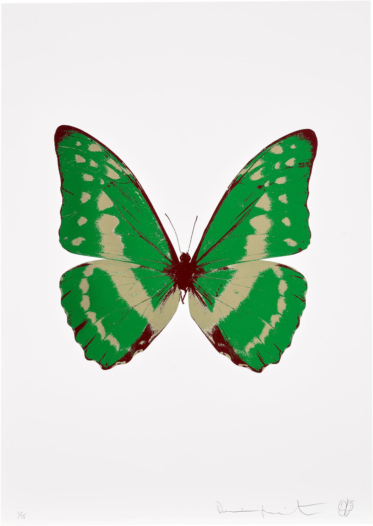 <p><strong>DAMIEN HIRST</strong> <em>The Souls III - Leaf Green/Cool Gold/Burgundy,</em> £4,000–6,000</p>