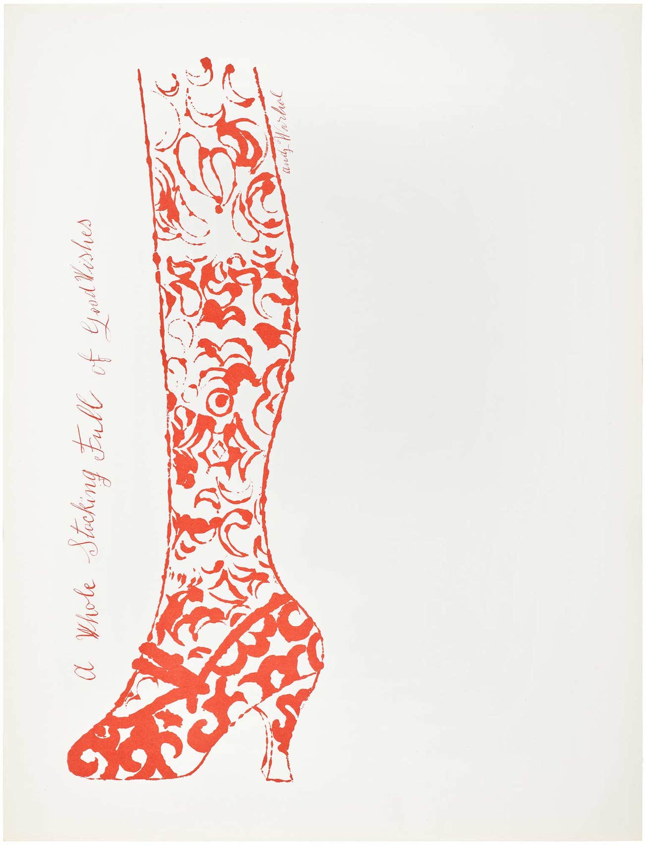 <p><strong>ANDY WARHOL</strong> <em>A Whole Stocking Full of Good Wishes,</em> &pound;2,000&ndash;3,000</p>
