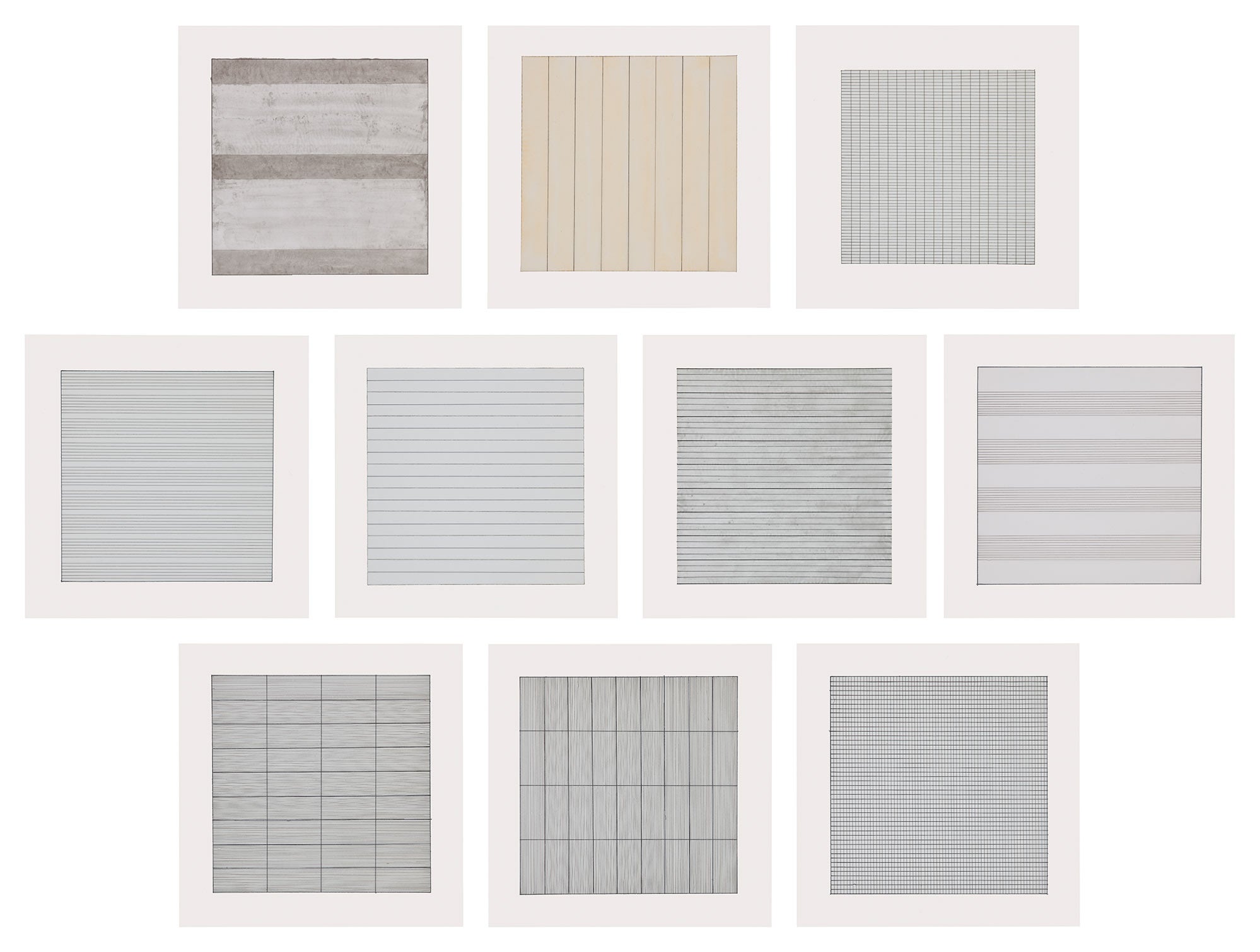 <p><strong>AGNES MARTIN</strong> <em>Paintings and Drawings 1974-1990, </em>£2,000–3,000</p>