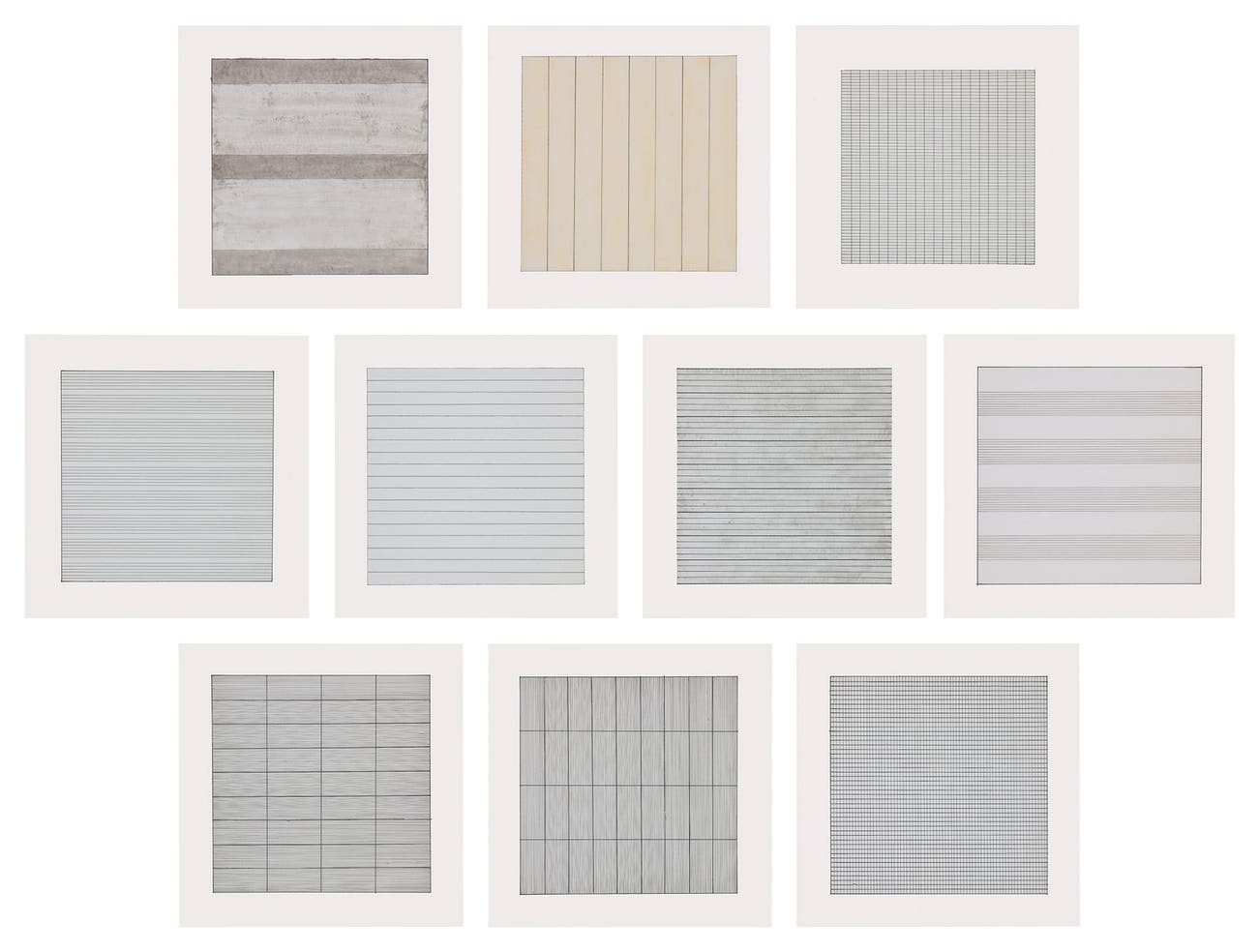 <p><strong>AGNES MARTIN</strong> <em>Paintings and Drawings 1974-1990, </em>&pound;2,000&ndash;3,000</p>
