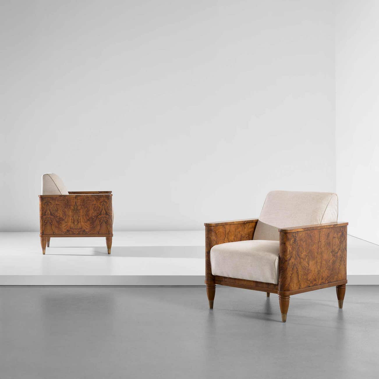 <p><strong>GIO PONTI AND EMILIO LANCIA</strong> <em>Rare pair of armchairs,</em> &pound;8,000&ndash;12,000</p>
