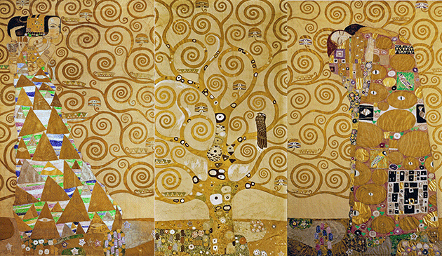 Gustav Klimt, The Stoclet Frieze (detail), 1905-09. Image: Bridgeman Images