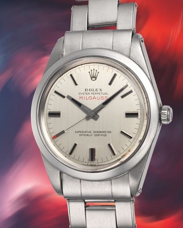 Lot 149: Rolex Ref. 1019 Milgauss "From the Collection of Isaac Slade" in stainless steel. Estimate: US$15,000–30,000