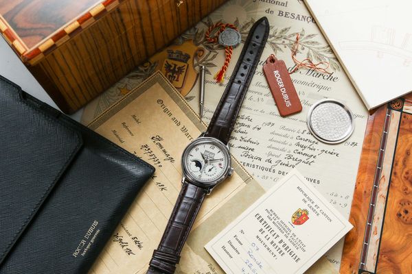 Lot 1042 - Roger Dubuis Hommage Perpetual Calendar in white gold