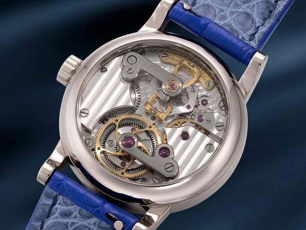 Lot 878: A circa 2022 Oscillon L’instant de Vérité in platinum, included in the Phillips Hong Kong Watch Auction: XXII. Estimate: HKD $800,000 - 1,600,000