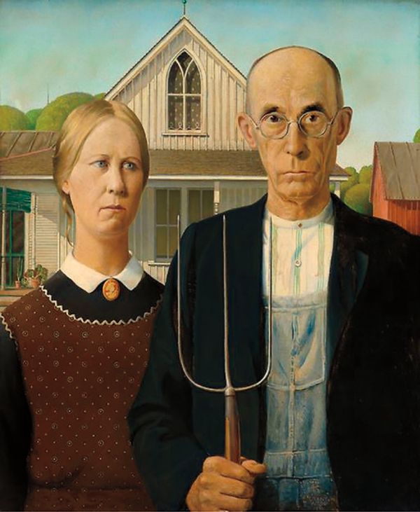 A Contemporary Botero Recalls Grant Wood and Jan van Eyck
