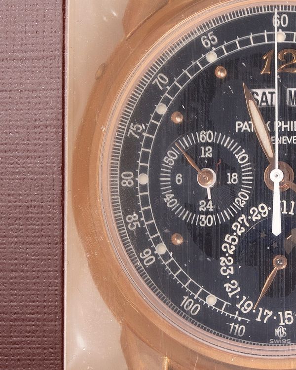 Lot 1031: A unique-dialed, double-factory-sealed Patek Philippe Ref. 5970R-017 from circa 2011 in 18k pink gold, that’s included in the Phillips Hong Kong Watch Auction: XXII. Estimate: HKD $4,000,000 - 8,000,000