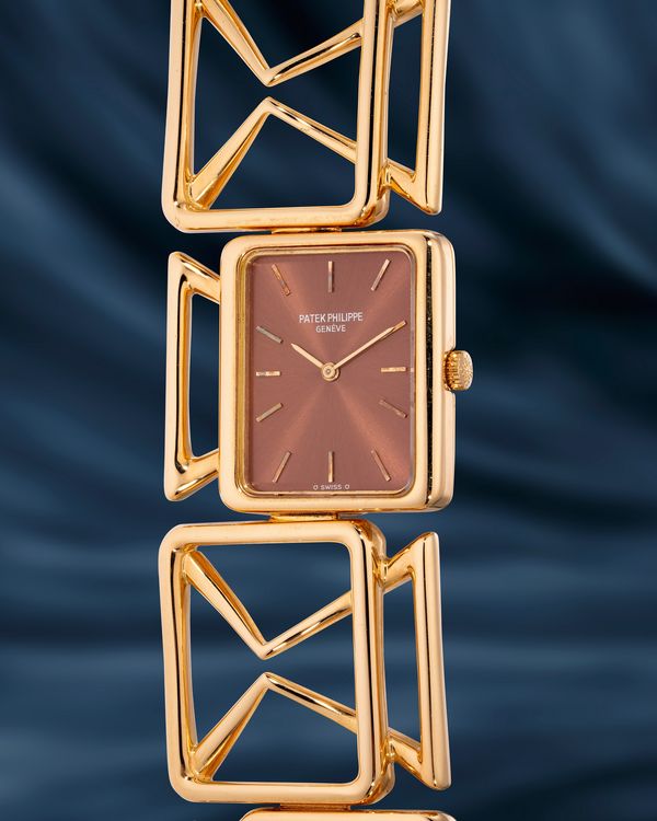 Lot 1015: A circa 1976 Patek Philippe Ref. 4239/1 in 18k yellow gold, included in the Phillips Hong Kong Watch Auction: XXII. Estimate: HKD $150,000–300,000