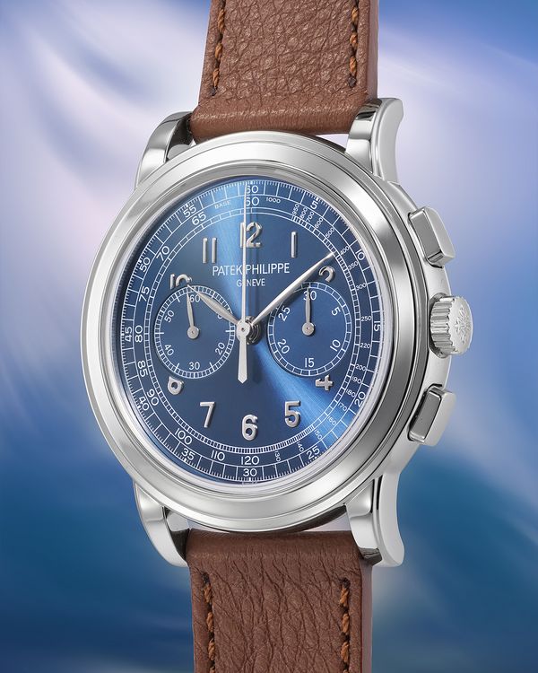 2016 Patek Philippe Chronograph Ref. 5070P-013 'Saatchi Edition' in platinum with a blue dial, included in the Phillips Geneva Watch Auction: XXIII.