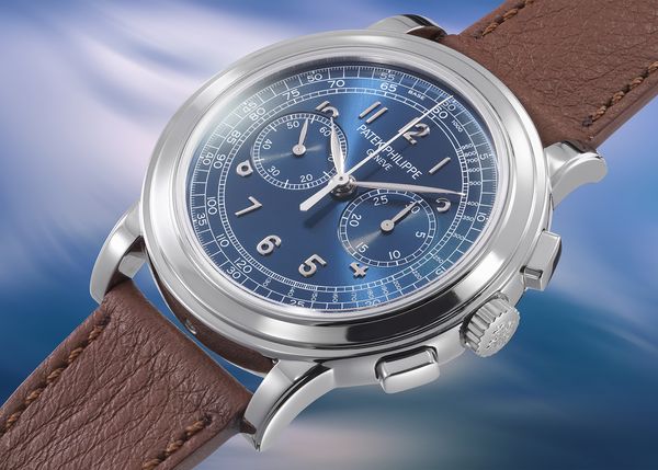 2016 Patek Philippe Chronograph Ref. 5070P-013 'Saatchi Edition' in platinum with a blue dial, included in the Phillips Geneva Watch Auction: XXIII.