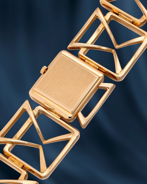 Lot 1015: A circa 1976 Patek Philippe Ref. 4239/1 in 18k yellow gold, included in the Phillips Hong Kong Watch Auction: XXII. Estimate: HKD $150,000–300,000