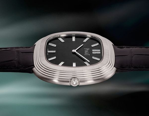 Lot 909: A circa 2023 Piaget Ref. GOA47543 Black Tie, No.3 of a unique edition, in platinum, included in The Phillips Hong Kong Watch Auction: XXII. Estimate: HK$500,000–1,000,000