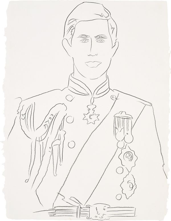 Drawing by Andy Warhol of Prince Charles