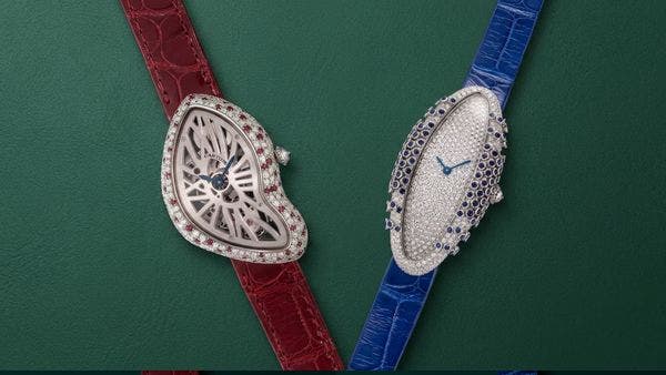 Two Sides of Cartier: A Gem-Set Crash Squelette and Libre Baignoire Allongée