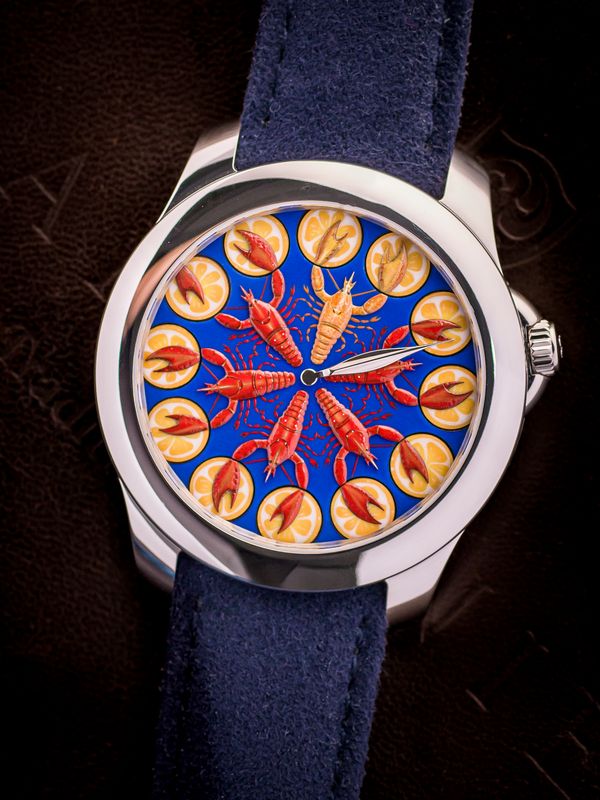 he “Quel Homard Est-Il ?” wristwatch will be offered for sale at the Phillips Geneva Watch Auction: XXIII in May 2026, with all proceeds benefiting charity.