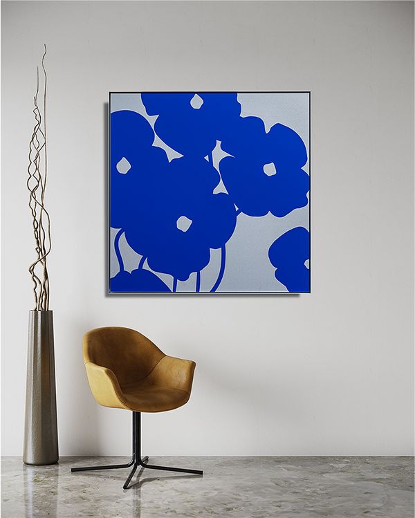 Donald Sultan, Blue Poppy from Poppies in Cement, 2024. DROPSHOP.