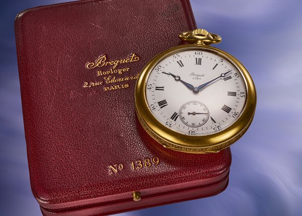 A circa 1930 Breguet one-minute tourbillon pocket watch in 18k yellow gold that's included in the Phillips Geneva Watch Auction: XXIII.